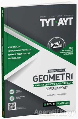 2022 TYT AYT Tamamı Çözümlü Geometri Analitik Geometri Katı Cisimler Soru Bankası Üniversite Sınavlarını Hazırlık