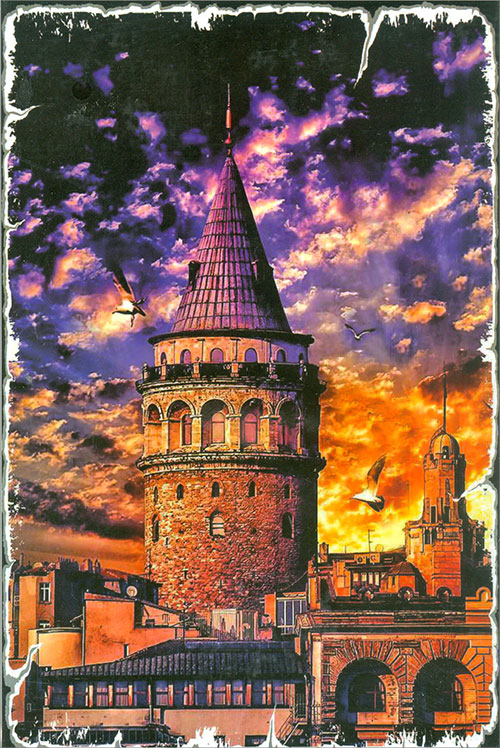 Galata Kulesi Ahşap Poster 20x30 Kirpi Poster Ahşap Poster