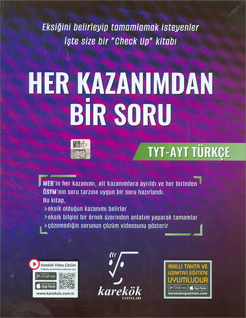 TYT AYT Türkçe Her Kazanımdan Bir Soru