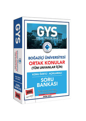 Yargı Yayınları GYS Boğaziçi Üniversitesi Görevde Yükselme ve Unvan Değişikliğine Yönelik Ortak Konular Tüm Unvanlar İçin Konu Özetli Açıklamalaı Soru Bankası