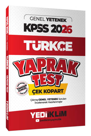 2026 KPSS Genel Yetenek Türkçe Çek Kopart Yaprak Test