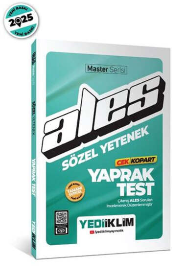 Yediiklim Yayınları 2025 ALES Sözel Yetenek Çek Kopart Yaprak Test