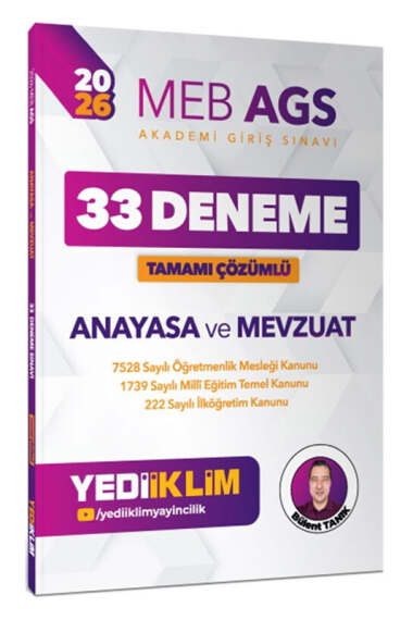 2026 MEB AGS Anayasa ve Mevzuat Tamamı Çözümlü 33 Deneme