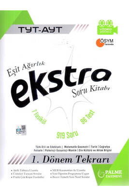 Palme YKS TYT AYT Eşit Ağırlık Ekstra Soru Kitabı 1 Dönem Tekrarı