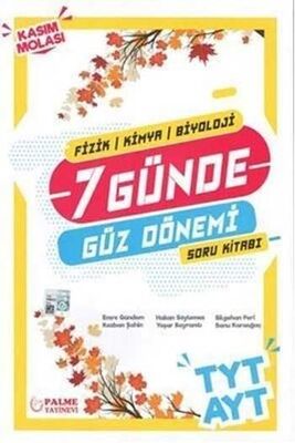 Palme YKS TYT AYT Türkçe Matematik 7 Günde Bahar Dönemi Soru Kitabı