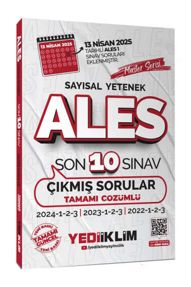 ALES Master Serisi Sayısal Yetenek Tamamı Çözümlü Son 10 Sınav Çıkmış Sorular Yediiklim Yayınları