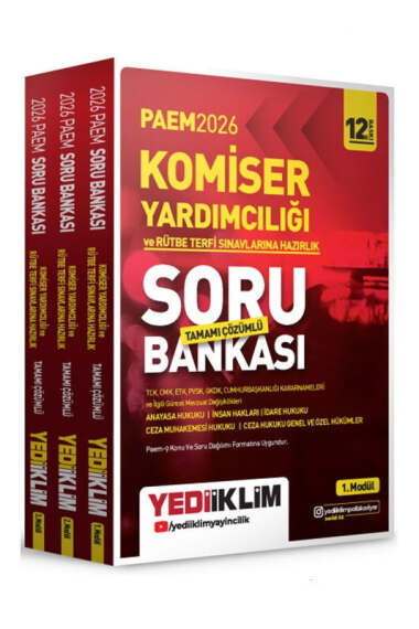 2026 PAEM Komiser Yardımcılığı ve Rütbe Terfi Sınavlarına Hazırlık Modüler Set Tamamı Çözümlü Soru Bankası 3 Modül