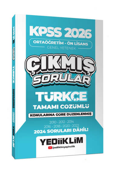 KPSS 2026 Ortaöğretim Ön Lisans Türkçe Konularına Göre Çıkmış Sorular 2024 Soruları Dahil