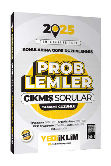 Yediiklim 2025 Tüm Adaylar İçin Problemler Konularına Göre Düzenlenmiş Çözümlü Çıkmış Sorular Komisyon 39 İndirim