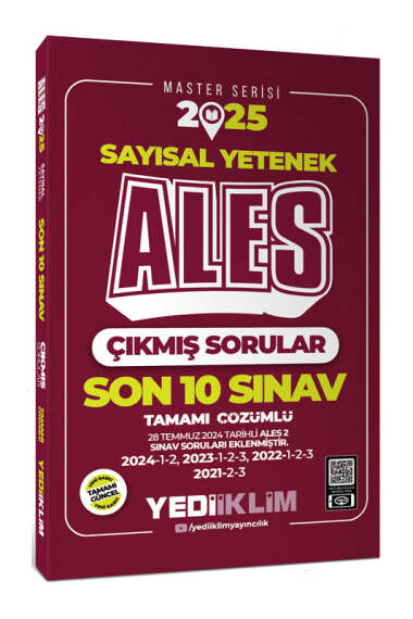 Yediiklim Yayınları 2025 ALES Sayısal Yetenek Son 10 Sınav Tamamı Çözümlü Çıkmış Sorular 28 Temmuz 2024 Ales 2 Ekli