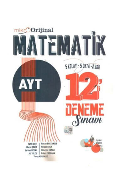 Orjinal Yayınları 2024 AYT Mikro Matematik 12 Deneme