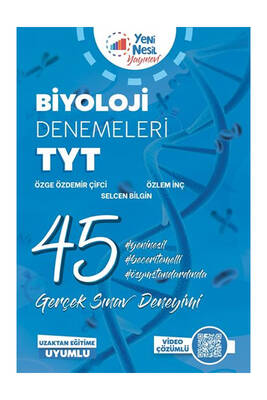Yeni Nesil YKS TYT Biyoloji 45 Deneme Sınavı Video Çözümlü