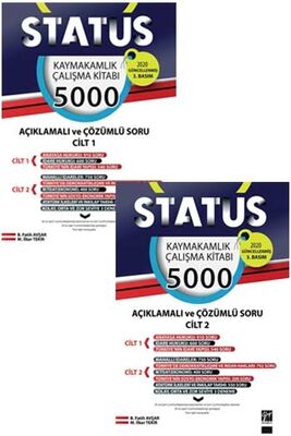 Gazi Kitabevi STATUS Kaymakamlık Çalışma Kitabı 5000 Açıklamalı Çözümlü Soru 2 Cilt
